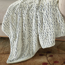 Load image into Gallery viewer, Mina Victory Fur Wavy Faux Fur Blue White Throw Blanket HF007 50&quot; x 60&quot;
