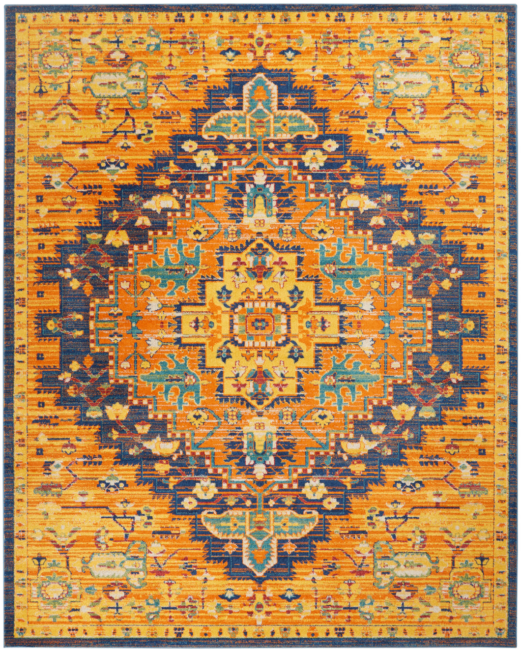 Nourison Allur 9' x 12' Orange Multicolor Area Rug ALR04 Orange Multicolor