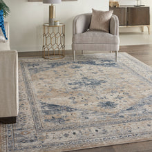 Load image into Gallery viewer, kathy ireland Home Malta MAI02 Beige and Blue 8&#39;x11&#39; Rug MAI02 Beige/Blue
