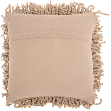 Load image into Gallery viewer, Mina Victory Skinny Fugga Shag Beige Throw Pillow DC105 - Throw 20&quot; x 20&quot;

