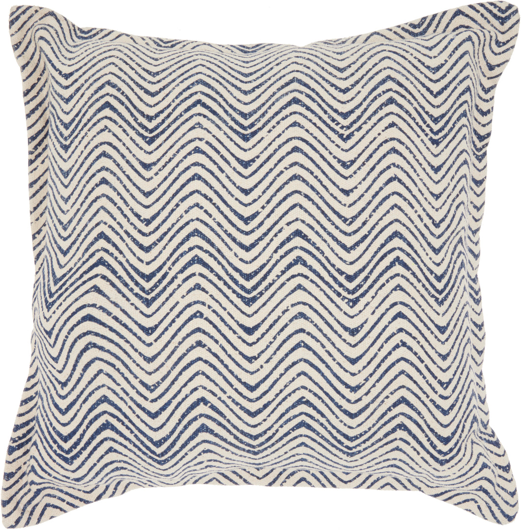 Nourison Life Styles Printed Waves Indigo Throw Pillow DL564 20