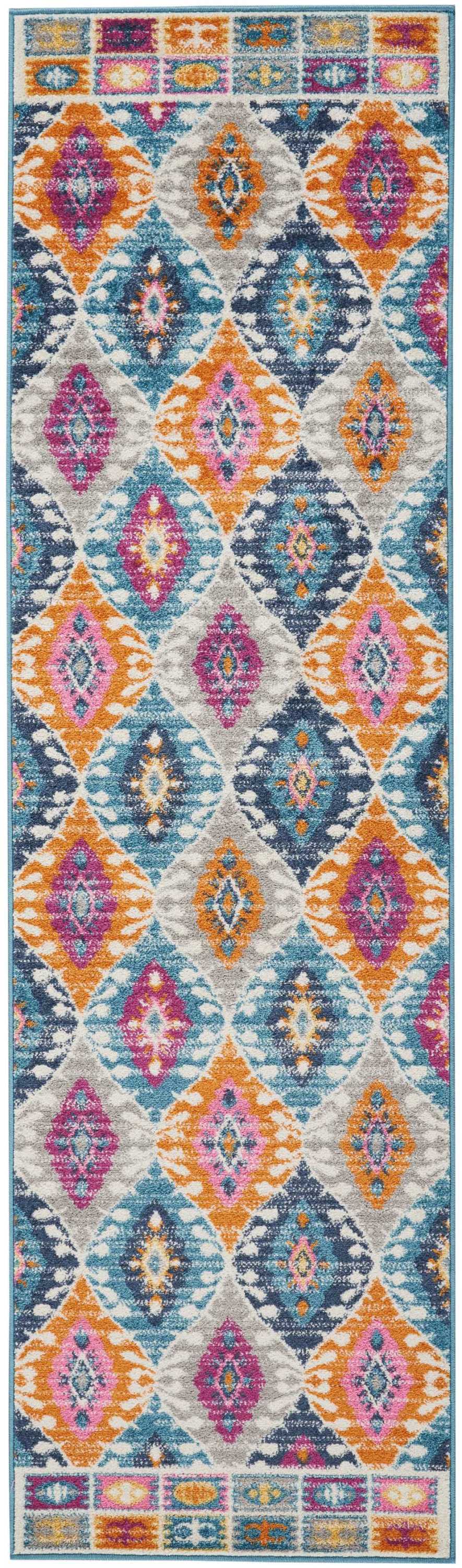 Nourison Passion PSN02 Multicolor 8' Runner Hallway Rug PSN02 Multicolor