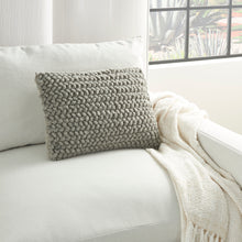 Load image into Gallery viewer, Mina Victory Life Styles Light Grey Thin Group Loops Throw Pillow DC142 - Lumbar 14&quot; x 20&quot;
