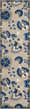 Load image into Gallery viewer, Nourison Aloha 8&#39; Runner Blue Patio Area Rug ALH17 Natural/Blue
