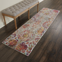 Load image into Gallery viewer, Nourison Ankara Global ANR06 White and Orange 8&#39; Runner Low-pile Hallway Rug ANR06 Ivory/Orange
