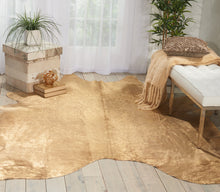 Load image into Gallery viewer, Mina Victory Laser Cut Medallion Beige/Gold Couture Rug H5050 5&#39;X7&#39;
