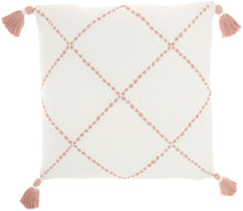 Load image into Gallery viewer, Mina Victory Life Styles Braided Stripe Tassels Blush Throw Pillow SH038 20&quot;X20&quot;
