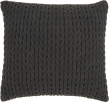 Load image into Gallery viewer, Nourison Life Styles Quilted Chevron Charcoal Throw Pillow ET299 18&quot;X18&quot;
