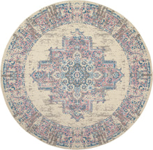 Load image into Gallery viewer, Nourison Grafix GRF14 White and Pink 8&#39; Round Large Rug GRF14 Ivory/Pink

