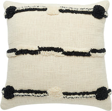 Load image into Gallery viewer, Mina Victory Life Styles Connect The Dot Black Ivory Throw Pillow ZH714 18&quot; x 18&quot;
