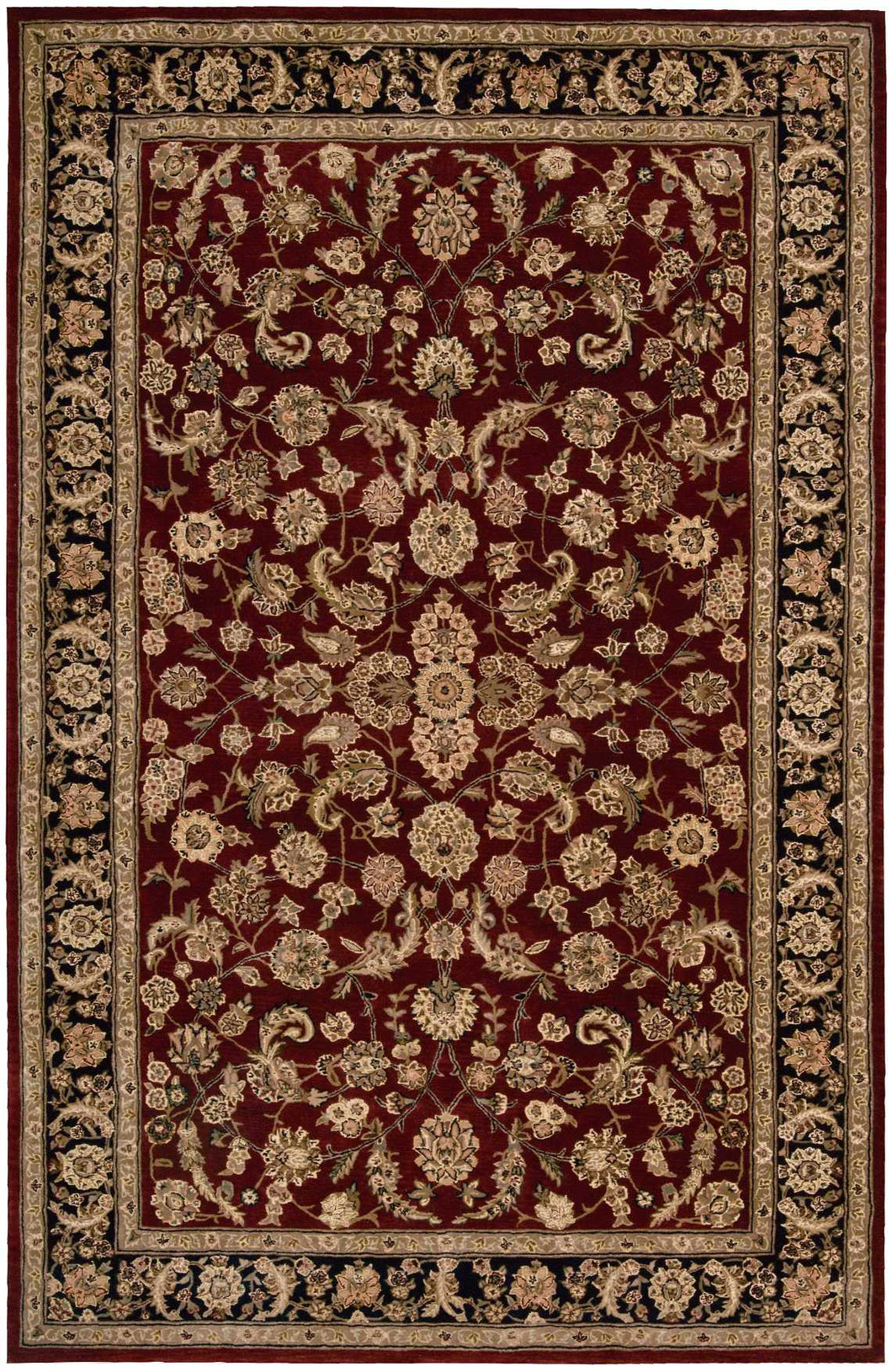 Nourison 2000 2002 Dark Red Multicolor 6'x9' Area Rug 2002 Burgundy