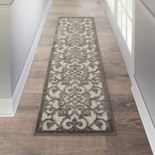 Load image into Gallery viewer, Nourison Aloha 8&#39; Runner Grey Patio Area Rug ALH21 Grey/Charcoal
