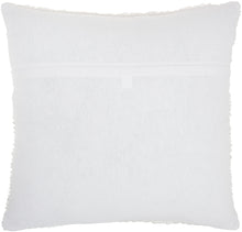 Load image into Gallery viewer, Mina Victory Life Styles Woven Ribbon Loops White Throw Pillow DC257 - 26&quot; x 26&quot;
