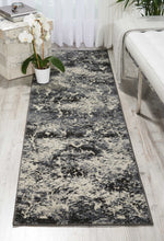 Load image into Gallery viewer, Michael Amini Gleam MA603 Grey and White 8&#39; Runner Hallway Rug MA603 Ivory/Slate
