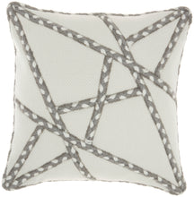 Load image into Gallery viewer, Mina Victory Outdoor Pillows Woven Braided Geometric Grey Throw Pillow VJ006 18&quot;X18&quot;
