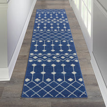 Load image into Gallery viewer, Nourison Grafix 12&#39; Runner Navy Area Rug GRF37 Navy

