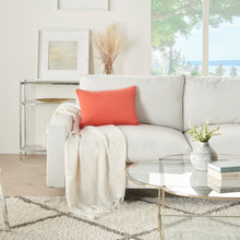 Load image into Gallery viewer, Mina Victory Outdoor Pillows Solid Coral Throw Pillow L9090 14&quot;X20&quot;
