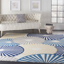 Load image into Gallery viewer, Nourison Grafix GRF20 White and Blue 8&#39;x10&#39; Large Rug GRF20 White
