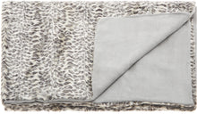 Load image into Gallery viewer, Mina Victory Fur Silver Leopard Ivory/Grey Throw Blanket N9450 50&quot; x 70&quot;
