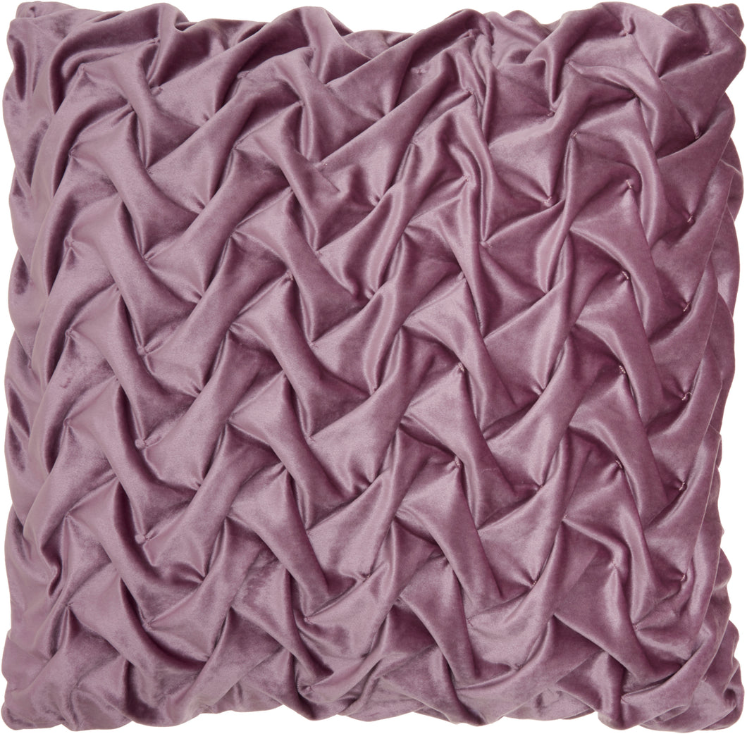 Nourison Life Styles Lavender Velvet Pleated Waves Throw Pillow L0064 22