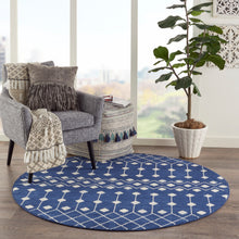 Load image into Gallery viewer, Nourison Grafix 5&#39; Round Navy Area Rug GRF37 Navy
