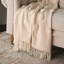 Load image into Gallery viewer, Mina Victory Dot Woven Throw Blush Throw Blanket SH019 50X60
