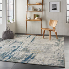 Load image into Gallery viewer, Nourison Artworks ATW05 Blue and Grey 10&#39;x13&#39; Rug ATW05 Ivory/Navy
