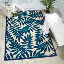Load image into Gallery viewer, Nourison Aloha ALH18 Navy Blue and White 4&#39;x6&#39; Indoor-outdoor Area Rug ALH18 Navy
