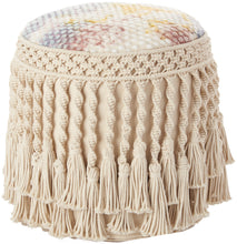 Load image into Gallery viewer, Mina Victory Life Styles Hand Stitched Tiedye Multicolor Pouf AQ407 18&quot;X18&quot;X18&quot;
