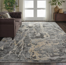 Load image into Gallery viewer, Nourison Fusion FSS10 Beige and Grey 8&#39;x11&#39; Oversized Plush Shag Rug FSS10 Grey
