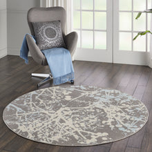 Load image into Gallery viewer, Nourison Jubilant JUB12 Grey and Blue 5&#39; Round Contemporary Area Rug JUB12 Grey
