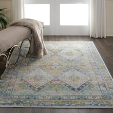 Load image into Gallery viewer, Nourison Ankara Global ANR07 Blue and Green 5&#39;x8&#39; Farmhouse Area Rug ANR07 Blue/Green
