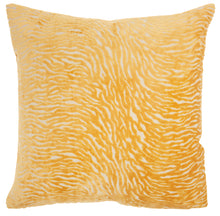 Load image into Gallery viewer, Mina Victory Luminescence Metallic Zebra Yellow Throw Pillow ET139 20&quot; x 20&quot;
