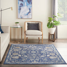 Load image into Gallery viewer, Nourison Grafix GRF24 Navy Blue 5&#39;x7&#39; Persian Area Rug GRF24 Navy
