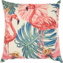 Load image into Gallery viewer, Nourison Trendy, Hip, New-Age Velvet Flamingos Multicolor Throw Pillow L9012 18&quot; x 18&quot;
