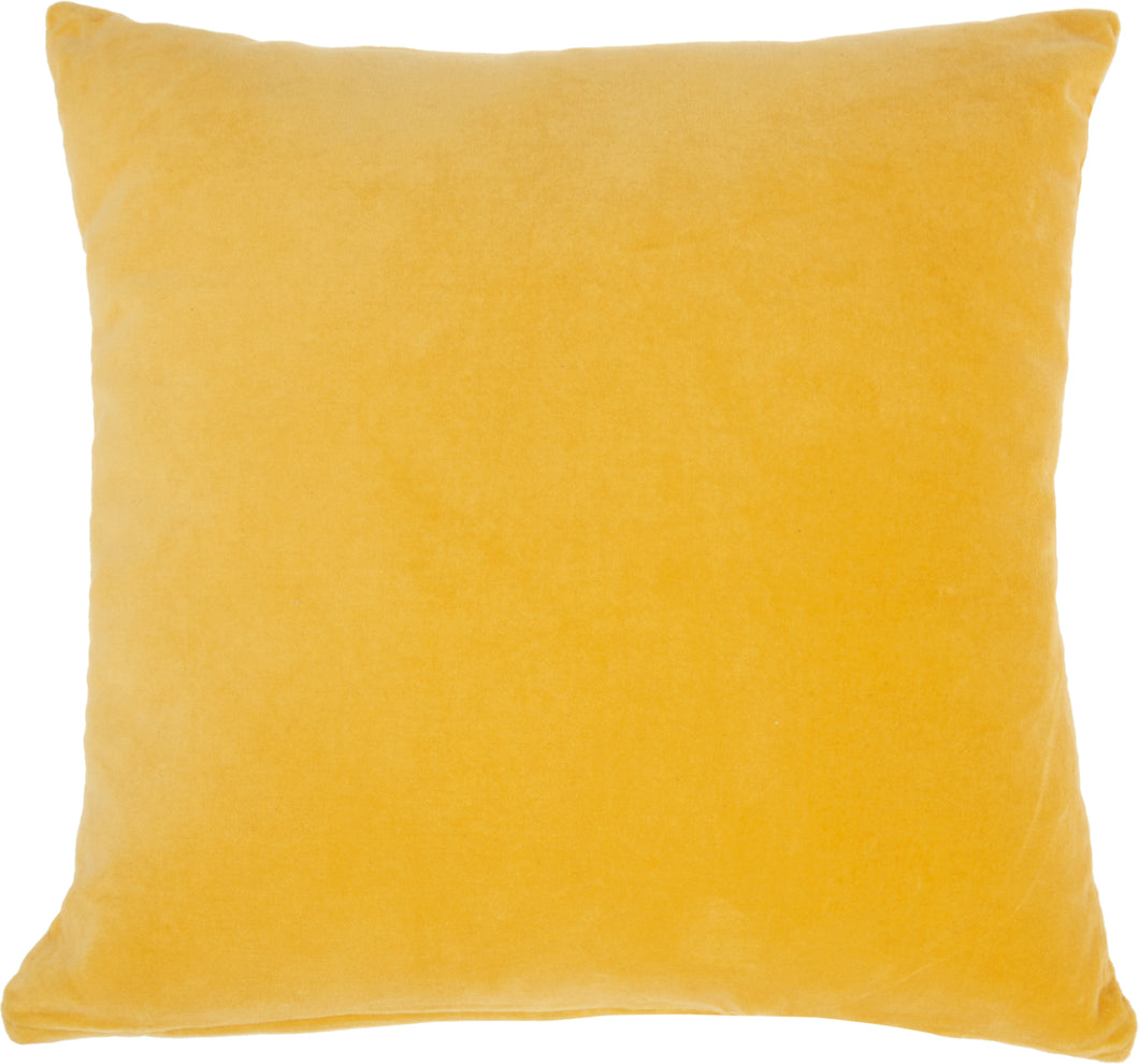 Nourison Solid Velvet Yellow Throw Pillow SS900 16