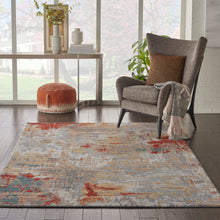 Load image into Gallery viewer, Nourison Artworks ATW03 Red and Gold Multicolor 6&#39;x8&#39; Abstract Area Rug ATW03 Silver/Grey/Yellow
