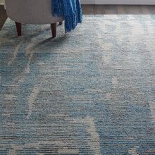 Load image into Gallery viewer, Nourison Ellora ELL01 Blue and Grey 5&#39;x8&#39; Modern Area Rug ELL01 Blue
