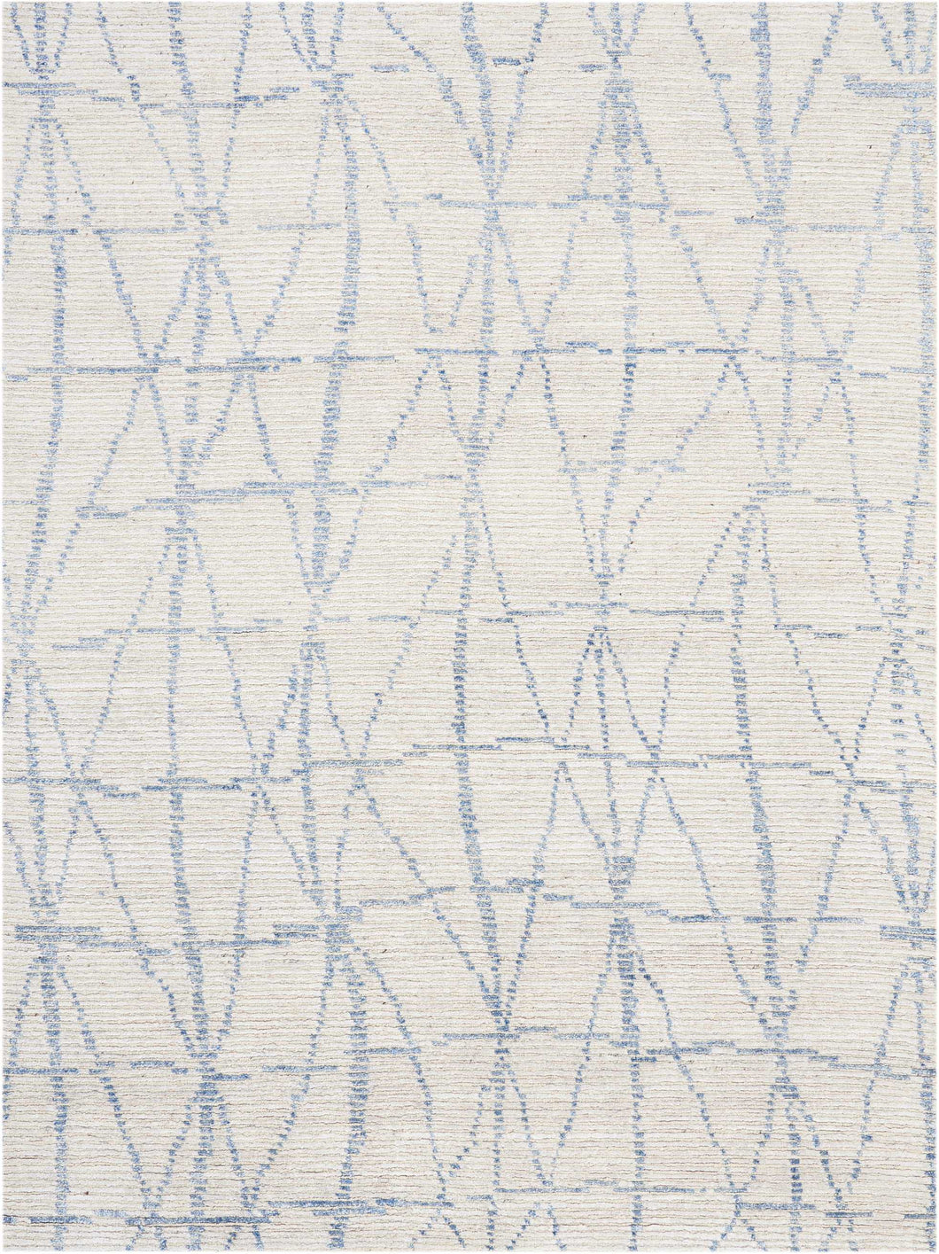 Nourison Ellora ELL02 Ivory and Blue 6'x8' Modern Area Rug ELL02 Sky