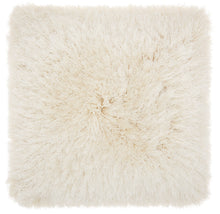 Load image into Gallery viewer, Mina Victory Shag Cream Yarn Shimmer Shag Throw Pillow TL004 14&quot; x 14&quot;
