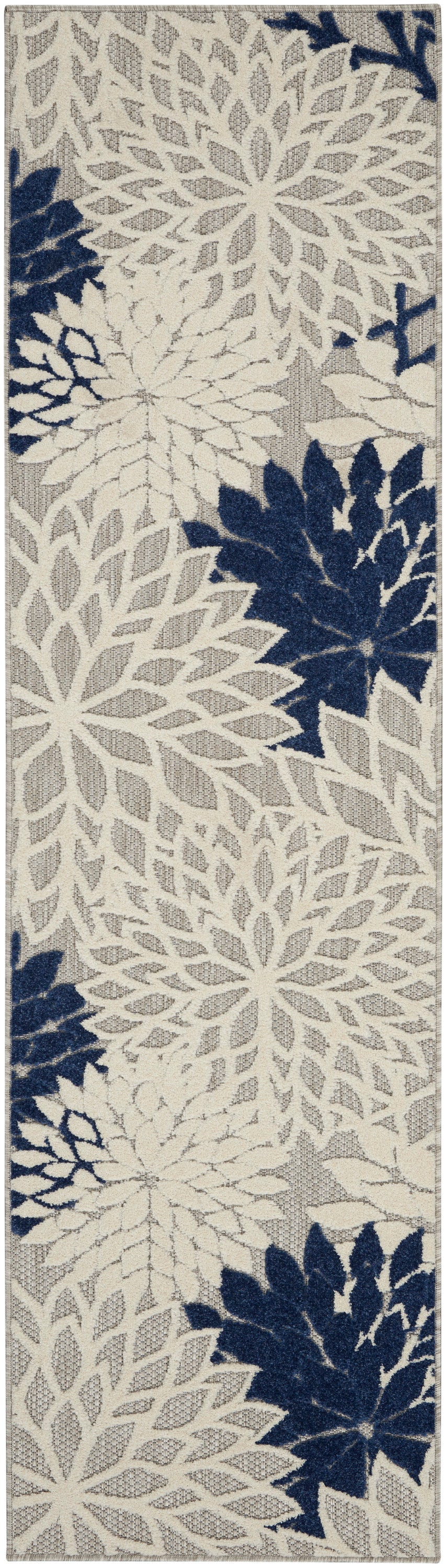 Nourison Aloha 2'x6' Ivory Navy Area Rug ALH05 Ivory/Navy