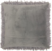 Load image into Gallery viewer, Mina Victory Lush Yarn Light Grey Shag Throw Pillow TL003 20&quot; x 20&quot;
