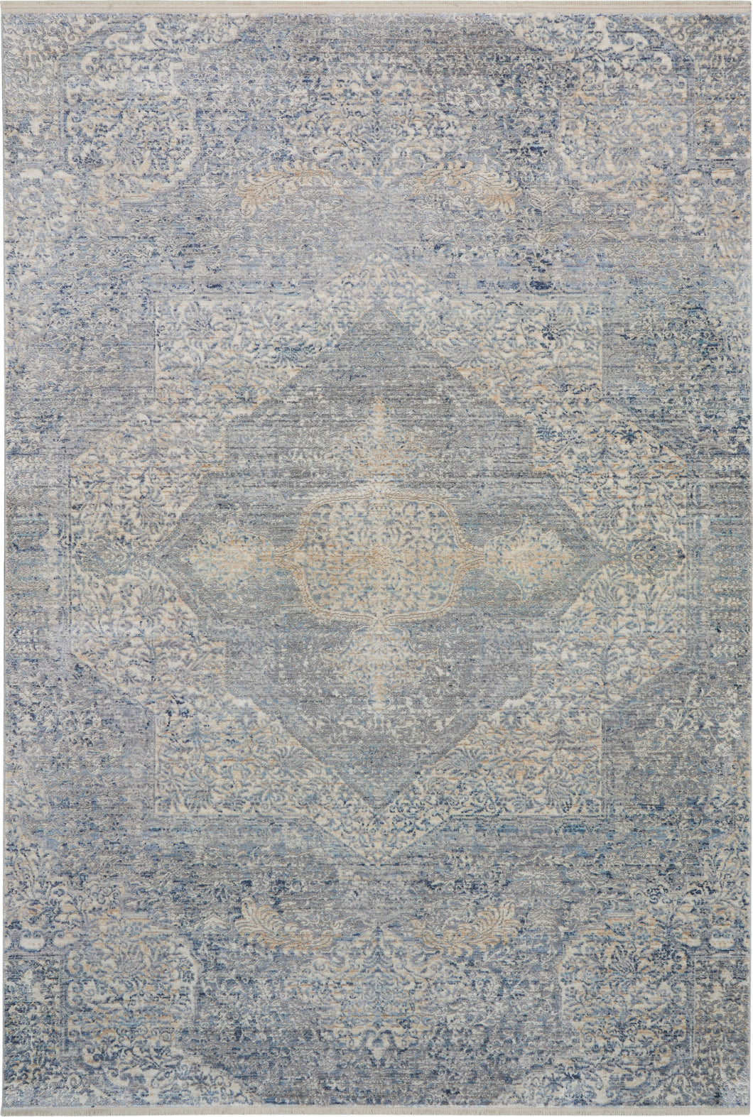 Nourison Lustrous Weave 4' x 6' Area Rug LUW04 Blue/Grey