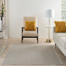 Load image into Gallery viewer, Nourison Courtyard 4&#39;x6&#39; Ivory Charcoal Area Rug COU01 Ivory Charcoal
