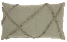 Load image into Gallery viewer, Mina Victory Life Styles Distressed Diamond Sage Throw Pillow SH018 14&quot; X 24&quot;
