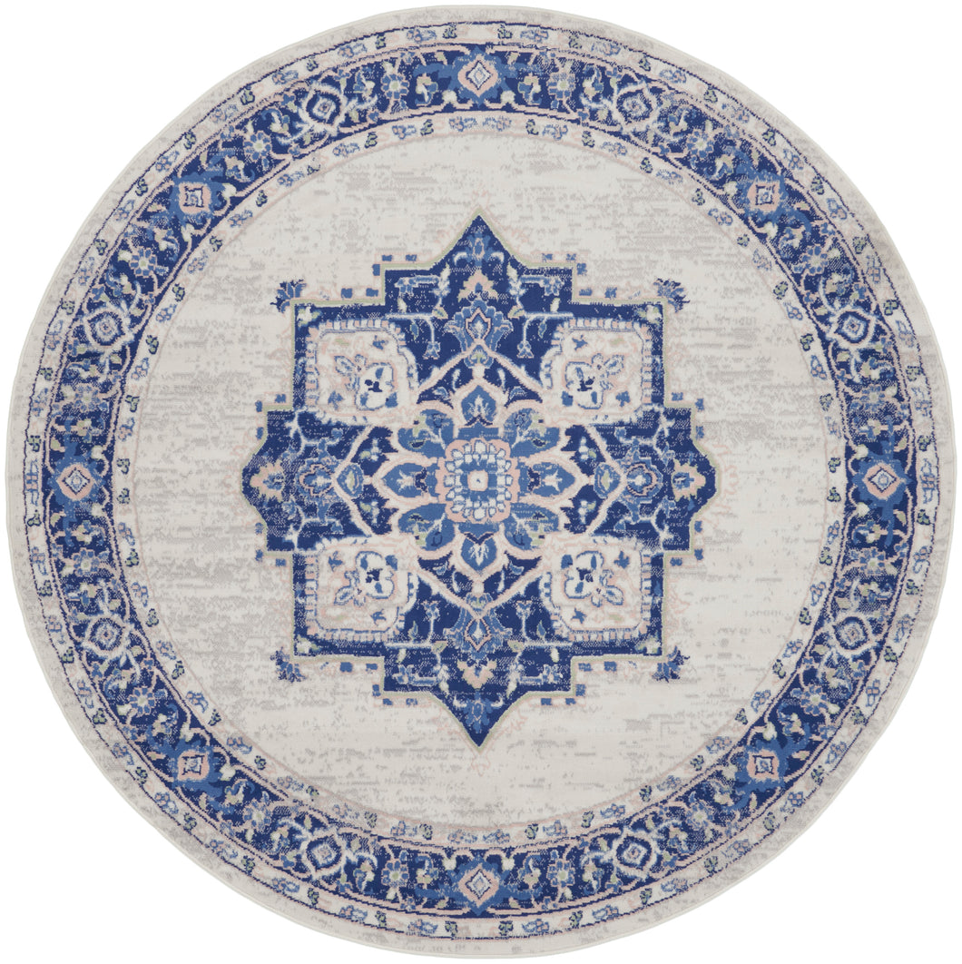 Nourison Whimsicle 8' Round Area Rug WHS03 Ivory Blue