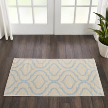 Load image into Gallery viewer, Nourison Jubilant 2&#39; x 4&#39; Small White and Blue Trellis Area Rug JUB19 Ivory/Blue
