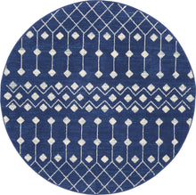 Load image into Gallery viewer, Nourison Grafix 5&#39; Round Navy Area Rug GRF37 Navy
