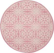 Load image into Gallery viewer, Nourison Jubilant JUB06 Pink 5&#39; Round Beach Area Rug JUB06 Ivory/Pink
