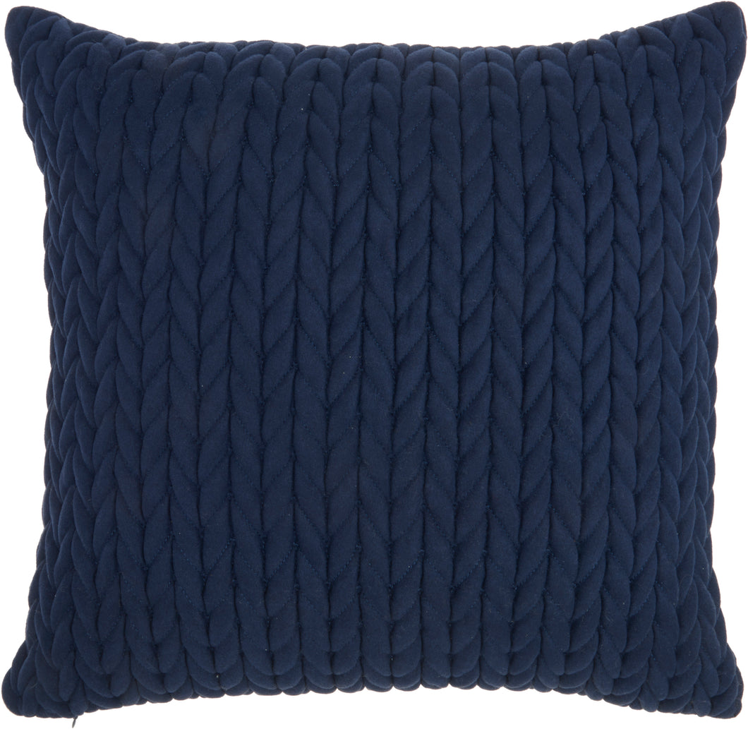 Nourison Life Styles Quilted Chevron Navy Throw Pillow ET299 18